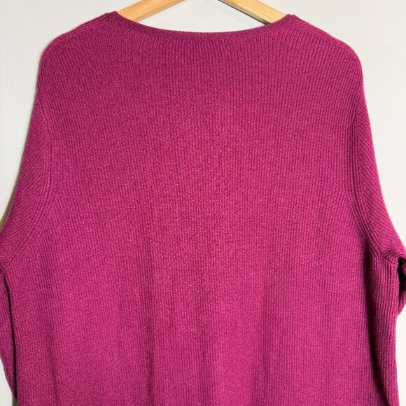 J. Jill Wool Knit Sweater Pullover Tunic Women's XL Purple Oversized Comfy Soft - Picture 10 of 13